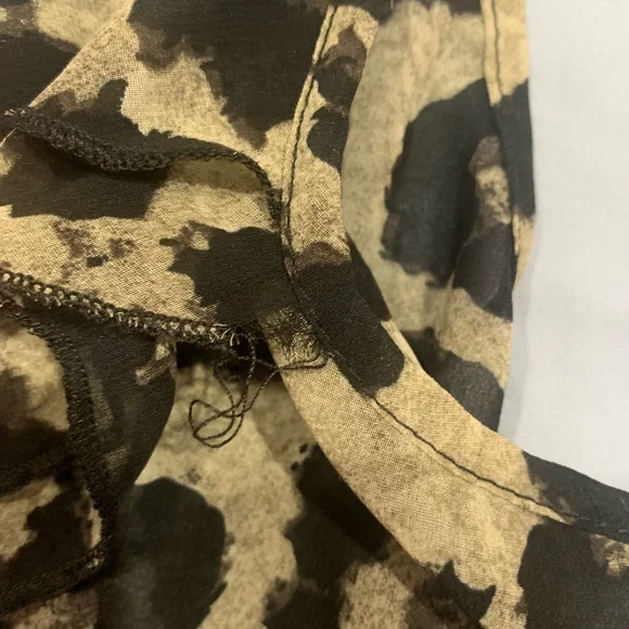 Monteau Leopard Print Ruffle Mesh Cami Top - Picture 9 of 9